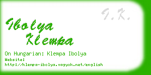 ibolya klempa business card